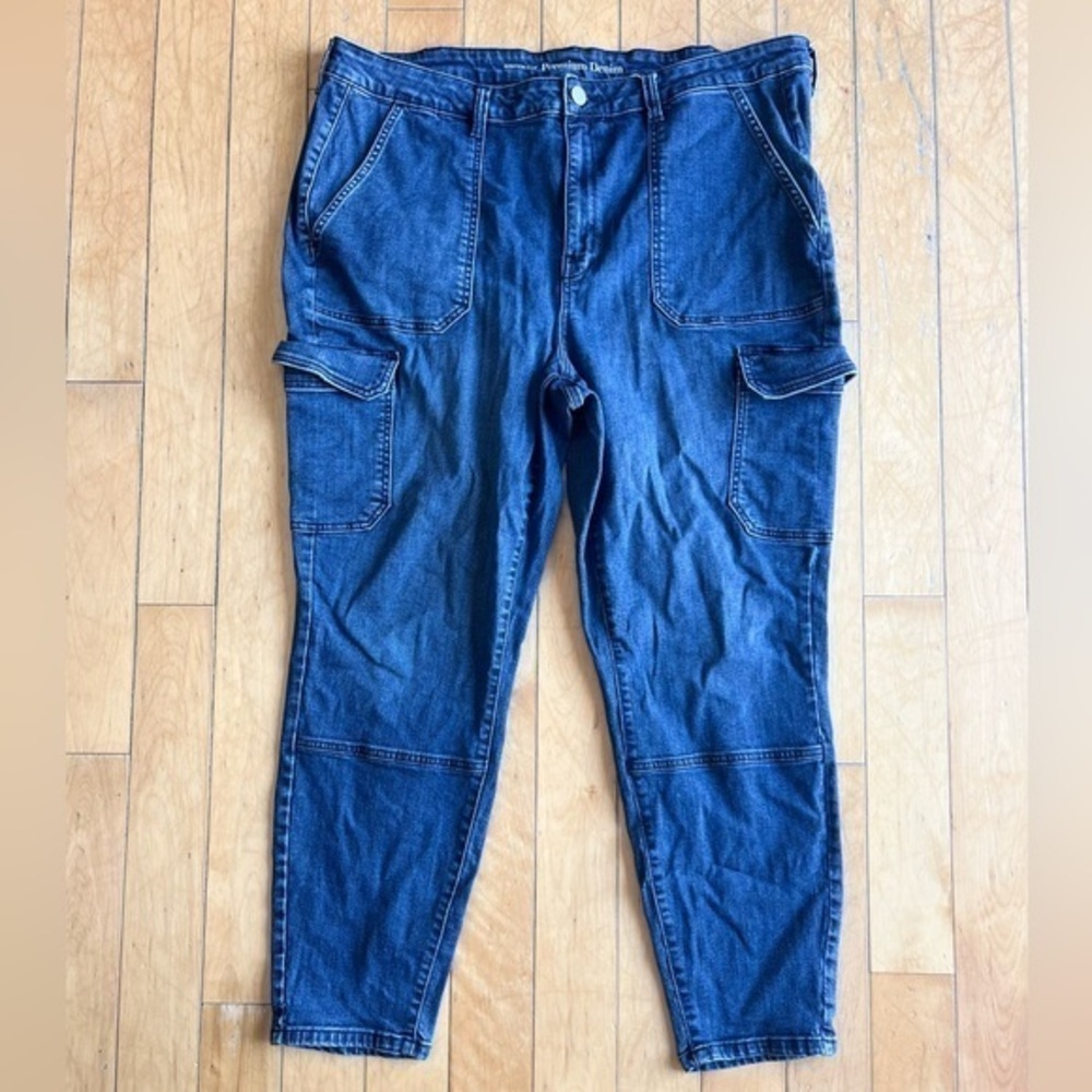 Addition Elle Blue Multiple Pockets Cargo Pants Size 22